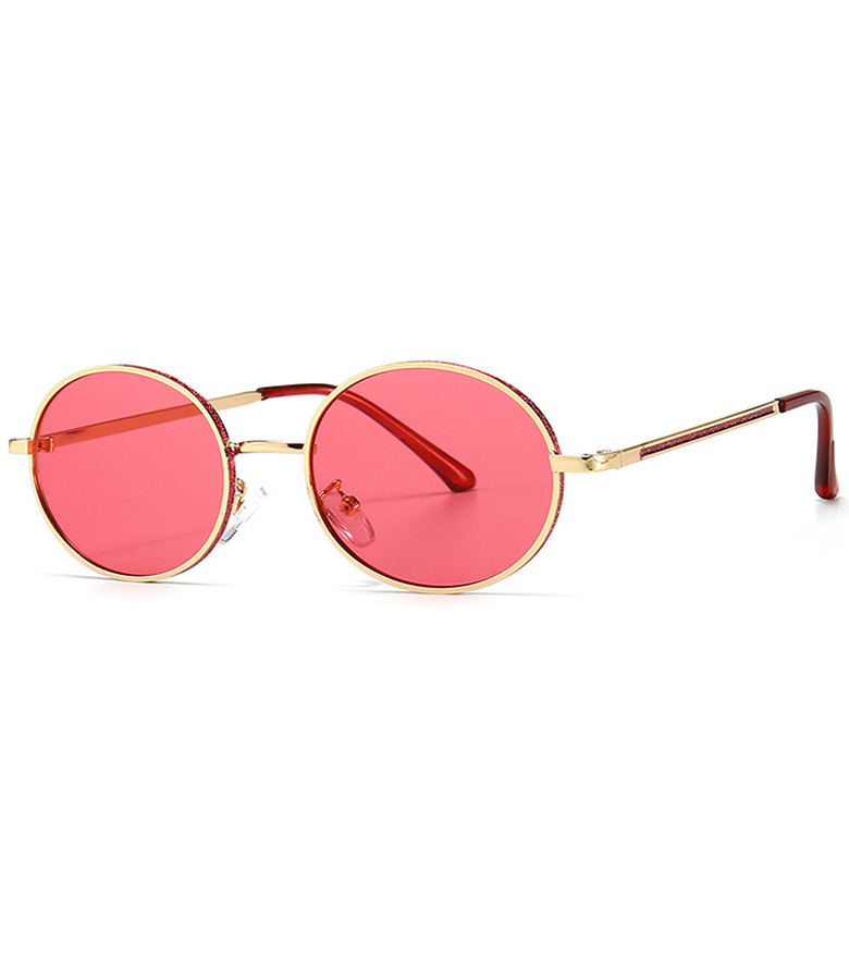 Classical Oval Metal Sunglasses with Enamel