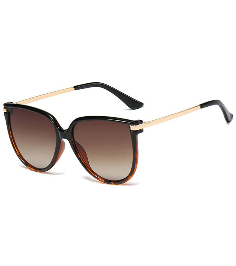 Fashion Overiszed Women's Sunglasses with Gold Temple