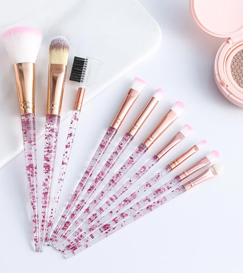 Handle Glitter Makeup Brush Set